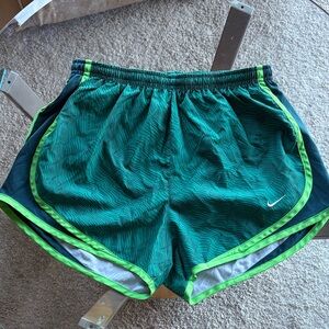 🌟NIKE: Dri-FIT Teal and Lime Athletic Shorts- Sz S